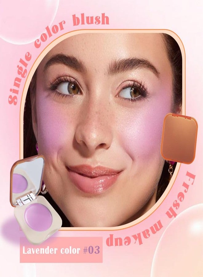 HHLTOH Lavender Cream Blush on Face for Women Cheeks Makeup Palettes, Purple Matte Single Creamy Blushes for Cheek and Contour Highlighter Make up Palette, Natural, Vegan & Cruelty-Free, #03 - Image 2